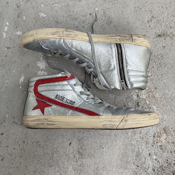 Golden Goose Silver slide trainers - Picture 2 of 9